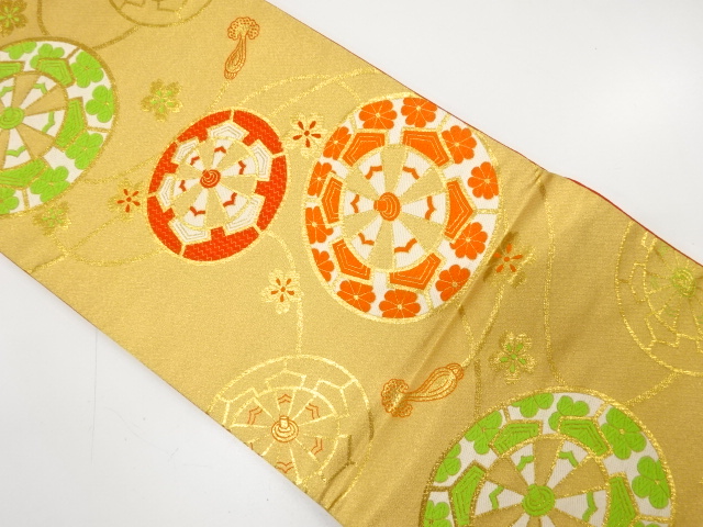 JAPANESE KIMONO / ANTIQUE OBI FOR KIDS / WOVEN GENJIGURUMA & SAKURA